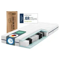 PURAMED Taschenfederkernmatratze 100x200 cm | Ergonomische 7-Zonen Matratze - Matratzen – Ergonomische Anpassung durch über 500 Federn, ideal für korrekte Schlafhaltung und Komfort. Waschbarer Mikrofaser-Bezug, Oeko-TEX® & CertiPUR zertifiziert.