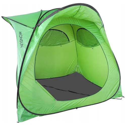 Wasserbeständigkeit Kuppelzelt Monsun - Familienzelt aus wasserfestem Polyester, ideal für Outdoor-Camping und schützt vor Regen und Wind.