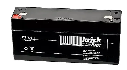 Bleiakku Krick 6 Volt 3,4 Ah PB Akkumulator 667253 Garecht Garmin