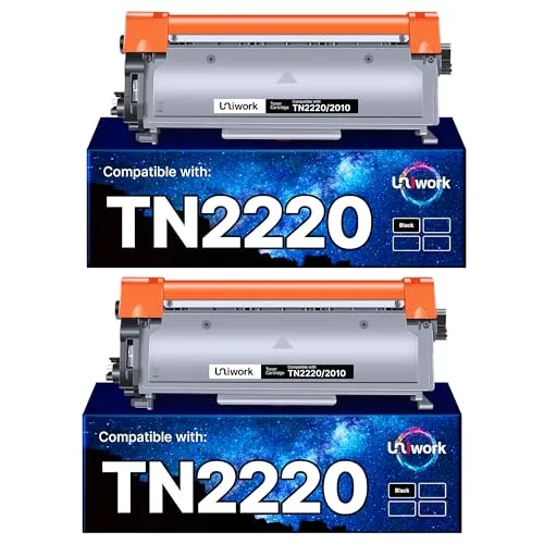 Uniwork TN2220 TN-2220 TN 2220 für Toner Brother MFC 7360N HL-2130 DCP-7055 DCP-7055W HL-2250DN MFC-7460DN FAX-2840 HL-2240 HL-2135W MFC-7860DW HL-2240D HL-2270DW (2 Schwarz)