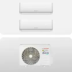 Hantech Multisplit Klimaanlage 2 x 9.000 BTU - WiFi - H-Pro - Klimaanlage für Räume bis 26m² mit WiFi-Steuerung, selbstreinigender Goldbeschichtung und leisen Betriebsmodi für ein angenehmes Raumklima.