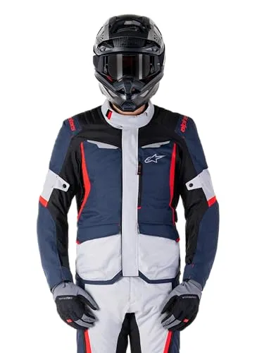 Alpinestars ST-1 Waterproof Motorradjacke - Dunkelblau/Schwarz/Rot, Gr: XXL - Motorradjacke für alle Jahreszeiten, atmungsaktiv und wasserdicht mit herausnehmbaren Protektoren für optimalen Schutz und Komfort.