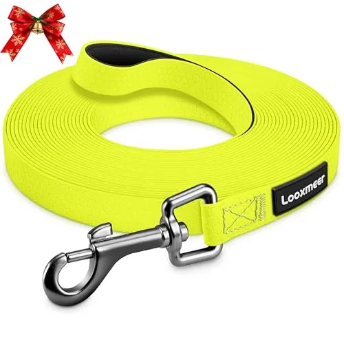 Looxmeer Wasserdicht Schleppleine für Hunde, 10m Biothane Hundeleine mit Robusterem Karabiner, Wasserfest Laufleine für Große bis Kleine Hunde, Reißfeste Trainingsleine für Training Rückruf & Freilauf