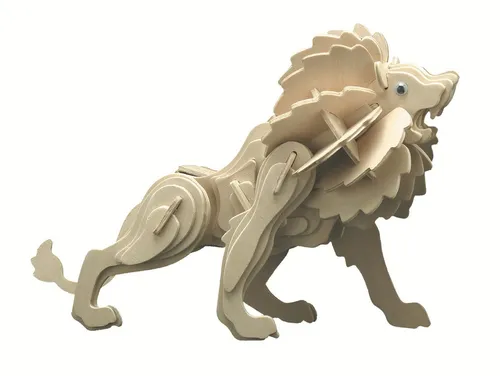 Pebaro 3D-Puzzle Holzbausatz Löwe, 871/1, 57 Puzzleteile