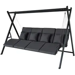 Gardissimo ALICIA 4-Sitzer Hollywoodschaukel mit Liegefunktion - Gartenmöbel: Die Gardissimo Hollywoodschaukel Alicia bietet höchsten Komfort mit klappbarer Fußablage für entspannte Stunden im Garten oder auf dem Balkon.