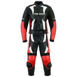 PROANTI Lederkombi Motorrad - 2 Teiler für optimalen Schutz - Motorradkombis aus echtem Rindsleder mit CE Protektoren, Stretchmaterial und YKK Reißverschlüssen für perfekten Sitz und Sicherheit. Bitte eine Größe größer bestellen!