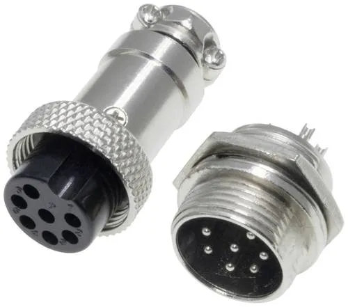 Pollin 453556 Rundsteckverbinder Buchse, Einbau, Stecker Gesamtpolzahl: 7 1 Set