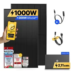 Balkonkraftwerk 1000W/800W - Mini Solaranlage mit Speicher - Solaranlagen Komplettset mit Speicher für einfache Installation und maximale Ersparnis. Auspacken, aufbauen, einstecken und sofort Stromkosten senken!