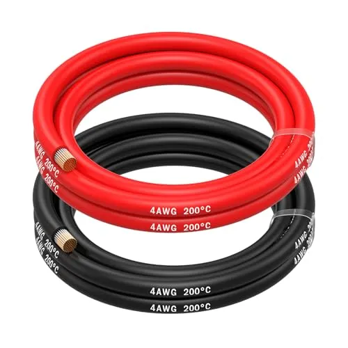 MMOBIEL 4 AWG Silikon Elektronik Kabel - 4 Gauge (21,2mm²) Verzinnte Kupferkabel - 2 Separate Kabel Rot & Schwarz Jede 1,5m / 5ft für Kühlschränke, Klimaanlagen, Autobatterien, Schweißbatterien