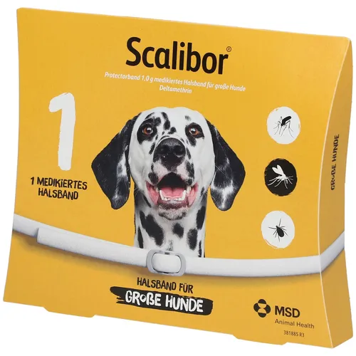 Scalibor Protectorband 65 cm für Hunde - Zecken- und Flohmittel für Haustiere, schützt Ihren Hund bis zu 6 Monate vor Insektenbefall mit Deltamethrin. Ideal für große Hunde ab 7 Wochen.