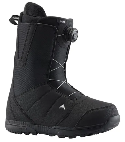 BURTON MOTO BOA Boot 2026 black - 41,5 - Hochwertiger Snowboardstiefel mit Total Comfort-Konstruktion, die sofortige Bequemlichkeit bietet. Der Boa Coiler Verschluss ermöglicht schnelles An- und Ausziehen, während die DynoLITE Außensohle für leichte Dämpfung sorgt.