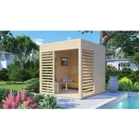 Pavillon Bertilo Unico 1 mit Fußboden 226 x 234 cm - Robuster Pavillon aus Holz mit integriertem Fußboden, ideal für Gartenpartys und entspannte Stunden im Freien.