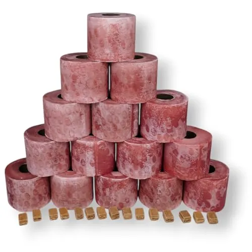 Wachsrollen 15 Stück/Lichtrollen aus 100% Recyclingswachs incl. Anzündwürfel von den Garden Tool Brothers