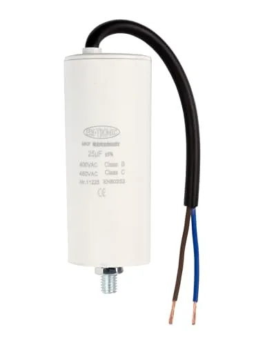 Kondensator Anlaufkondensator Motorkondensator Arbeitskondensator Kabel 25µF 450V