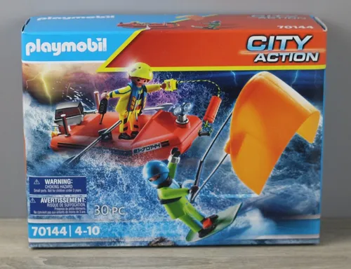 Playmobil 70144 Kitesurfer-Rettung mit Boot Schlauchboot Seenot Neuware