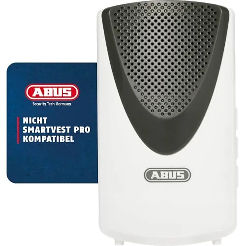 ABUS FUSG35010A Funk-Türgong Smartvest - Türglocken Glockenspiele mit 5 Signaltönen und 3 Lautstärken, ideal als Klingel und Alarmgeber. Automatische Funktionsüberprüfung sorgt für ständige Einsatzbereitschaft.
