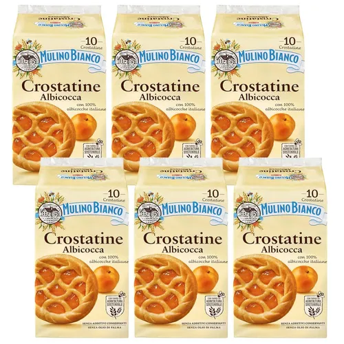 Mulino Bianco Crostatine Albicocca Kekse mit Butter- und Kakaogeschmack 6x400g