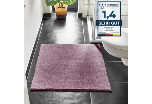 Andiamo Badematte Arezzo - Rutschhemmend und Schnell Trocknend - Badematte aus Polyester, rutschhemmend und fußbodenheizungsgeeignet, bietet Sicherheit und Komfort. Schnell trocknend und pflegeleicht, ideal für ein gemütliches Badezimmer.