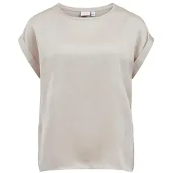 Vila VIELLETTE S/S Satin TOP/SU - NOOS - T-Shirt für Damen mit überschnittenen Schultern und Rundhalsausschnitt, hergestellt aus recyceltem Polyester für umweltbewusste Mode.