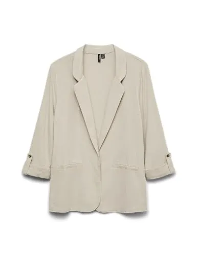 VERO MODA Damen Blazer Jackett - Elegantes Shacket mit Dreiviertel Arm - Blazer für Damen, perfektes Basic für jeden Anlass, verleiht jedem Outfit Stil und Eleganz. Ideal für Business oder Freizeit.