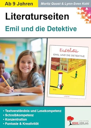Emil und die Detektive Literaturseiten Klasse 4-8 | Begleitmaterial zu Erich Kästner | Arbeitsblätter zu allen Kapiteln | Textarbeit, Grammatik, ... mit Arbeitsblättern zur Lektüre