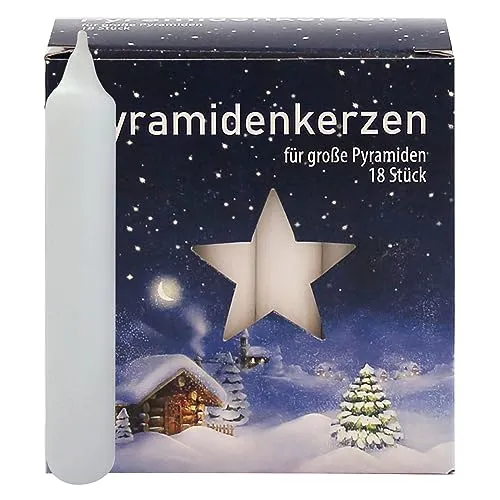 OLShop AG 6er Pack Ebersbacher Pyramidenkerzen groß, Weiß (Ø x H) 17 x 105 mm 108 Stück
