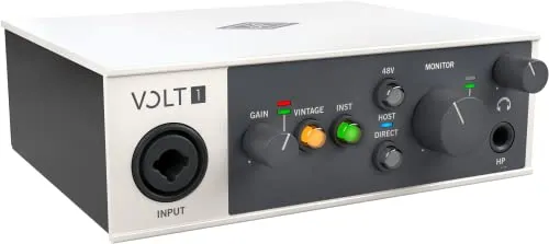 Universal Audio Volt 1 USB Audio Interface - Audio-Interface für Aufnahmen, Podcasting und Streaming, inklusive umfangreichem Audiosoftware-Paket für professionelle Ergebnisse.