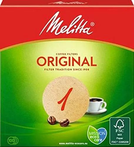 Melitta Lichtervorhang Rundfilterpapier 1 - Einwegkaffeefilter, für perfekten Kaffeegenuss ohne Rückstände