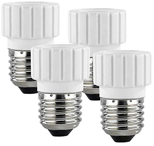 Lunartec Leuchtmittel Adapter: 4er-Pack Lampensockel-Adapter von E27 auf GU10 (Fassungsadapter, Lampen-Sockel, Glühbirne)