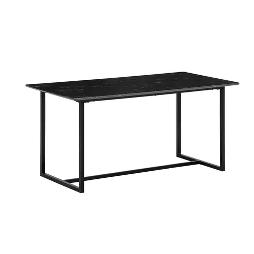 Wohnling Esstisch WL6.966 – Moderner Küchentisch in Marmor Optik Schwarz - Esstisch in eleganter Marmor Optik, ideal für stilvolle Esszimmer. Mit stabilen Metallbeinen und einer großzügigen Fläche von 120x60 cm.