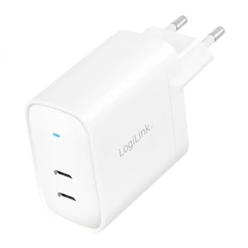 LogiLink USB-Steckdosenadapter 65W mit GaN-Technologie - Audio & Video Adapter mit 3x schnelleren Ladegeschwindigkeiten dank GaN-Technologie. Ideal für Smartphones und Tablets, bietet umfassenden Schutz vor Überstrom und Überhitzung.