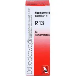 Haemorrhoid Gastreu N R13 22 ML - Arzneimittel zur Linderung von Hämorrhoidenbeschwerden wie Brennen und Juckreiz, enthält homöopathische Wirkstoffe und ist für Erwachsene und Kinder ab 12 Jahren geeignet.