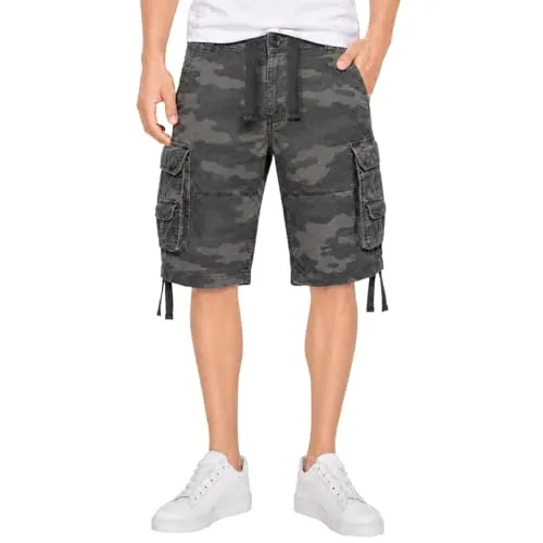 Brandit Vintage Cargo Shorts - 3XL, Dark Camo - Herren-Shorts im lässigen Vintage-Stil mit praktischen Cargo-Taschen, ideal für Freizeitaktivitäten und Outdoor-Abenteuer.