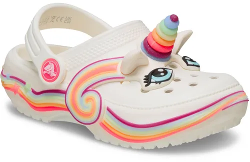 Crocs Kinder Toddler Classic IAM Unicorn Lights Clogs – Weiß – 22 212508-0WV-C6 - Zauberhafte Clogs für kleine Einhorn-Fans! Mit glitzerndem Design und leuchtenden Effekten bringen sie Freude in jeden Schritt. Ergonomisch und bequem für den ganzen Tag – perfekt für spielerische Abenteuer!