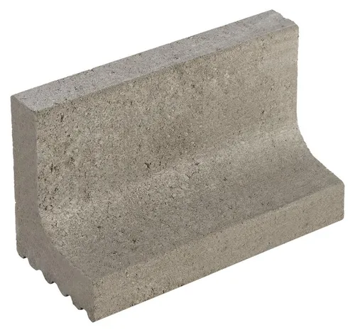 Diephaus L-Bordstein Grau 24 x 40 x 18 x 6 cm - Baumaterial, ideal zum Einfassen von Flächen mit einseitiger Verjüngung für Bogenverlegung und zusätzlichem Verbund dank unterseitiger Rillen.