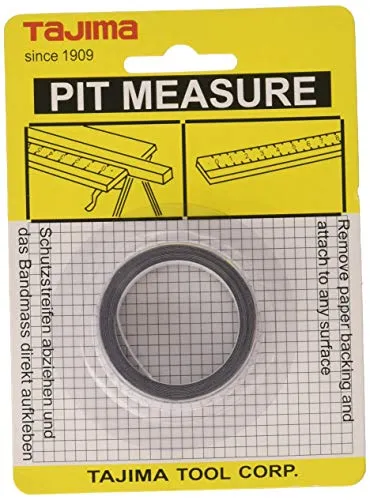 Tajima PIT-20C-EUR Pit Measure Maßband, 2 m/13 mm, selbstklebend, Weiß