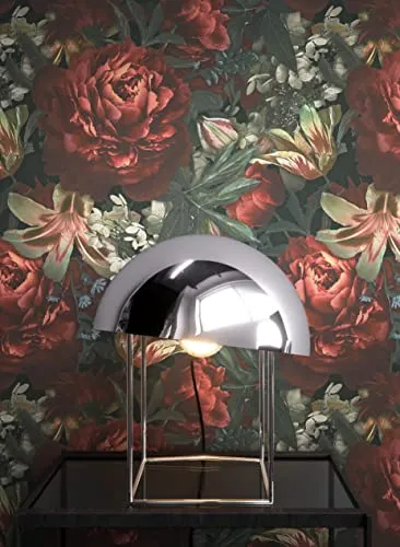 NEWROOM Tapete Rot Vliestapete Blumen - Floral Romantisches Design für Ihr Zuhause - Tapeten in hochwertiger Qualität, lichtbeständig und leicht abziehbar. Inklusive gratis Tapezier-Ratgeber für ein perfektes Ergebnis in jedem Raum.