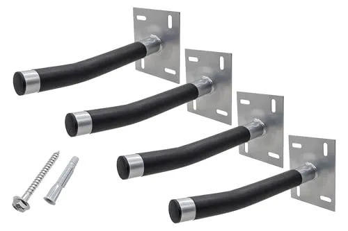 GALLUNOPTIMAL Autoreifen-Wandhalter-Set für 4 Felgen - Reifenständer zur platzsparenden Wandmontage, bis 50 kg belastbar, mit schützendem Schrumpfschlauch-Überzug für Ihre Felgen.