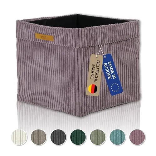 Lycce Regalkorb Kallax Boxen Cord - Faltbare Aufbewahrungsbox in Altrosa - Regalkorb aus Cordstoff, faltbar und ideal zur stilvollen Aufbewahrung, Maße: 33x33x31cm, perfekt für jedes Zimmer.