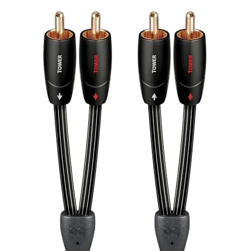 AudioQuest Tower Audiokabel, 2 x RCA auf 2 x RCA, Schwarz, Kupfer, 1 m