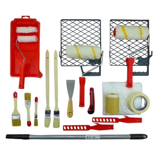 MWO 20-teiliges Set für Decken- und Wandanstrich - Malerpinsel & -schwämme, umfassendes Set für Innen & Außen mit allen benötigten Werkzeugen für ein perfektes Malerlebnis.