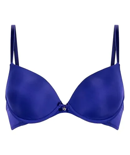 Hunkemöller Vorgeformter Bügel-BH Plunge - Clematis Blue - 80C - Entdecke den Hunkemöller Bügel-BH mit schmeichelhaftem V-Ausschnitt und verstellbaren Trägern für optimalen Tragekomfort. Ideal für jeden Anlass und perfekt kombinierbar!