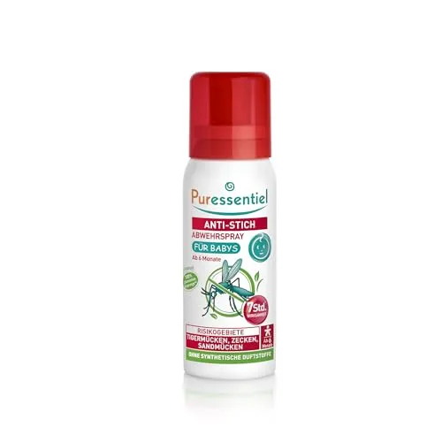 Puressentiel Anti-Stich – Abwehrspray Baby - Gemeine Mücken, Tigermücken, Zecken - gemäßigte und tropische Gebiete - 100% natürliche Wirkstoffe - 0% neurotoxisches Insektenschutzmittel, 60 ml