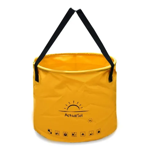 ActiveSol Falteimer - Robuster und platzsparender Camping Eimer - Putzeimer aus reißfestem, 100% wasserdichtem Tarpaulin, ideal für Outdoor-Aktivitäten und leicht zu transportieren dank angenähtem Trageriemen.