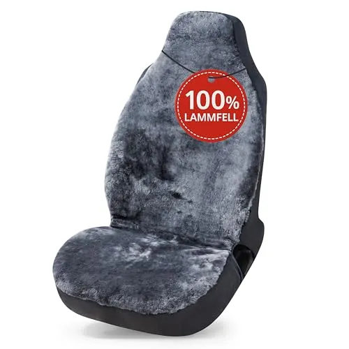 WALSER Autositzbezug Zoya, 1-tlg. - Eleganter Autositzbezug aus Naturfell für hohen Komfort, mit WALSER Zipp-It Reißverschluss-System und CLIX-Airbag Kompatibilität, ideal für integrierte Kopfstützen.