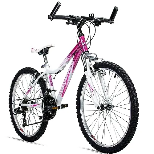 Bergsteiger Kinderfahrrad Verona 24 Zoll - Rosa, 18 Gang Shimano - Kinderfahrrad für 8-11 Jahre, mit robustem Stahlrahmen und 18-Gang Kettenschaltung von Shimano für vielseitigen Fahrspaß. Ideal für Abenteuer im Freien!