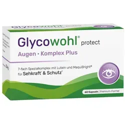 Glycowohl® Augenkomplex Plus Kapseln - Veganes Nahrungsergänzungsmittel für die Augen, mit 7-fach Spezialkomplex, Lutein und Zeaxanthin für optimale Sehkraft und Schutz vor oxidativem Stress.