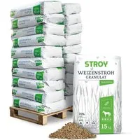 STROY® Bio-Strohgranulat für Pferdeeinstreu - 20x15kg Palette - Hochwertige Einstreu aus 100% Naturstroh, ideal für Box und Stall. Hohe Feuchtigkeitsaufnahme und optimale Abdeckung für ein sauberes und gesundes Umfeld.