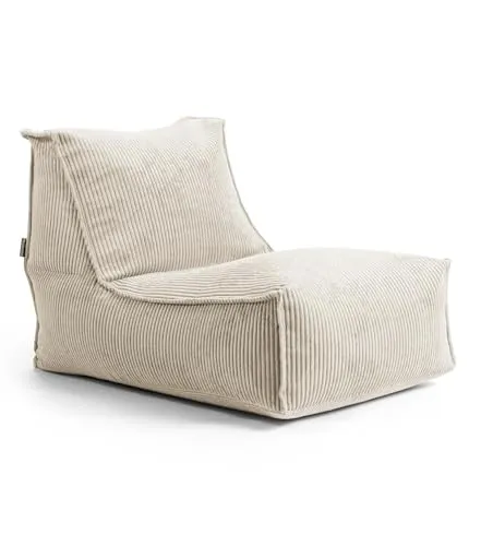 mokebo Sitzsack Der Gelassene - Beige - Sitzsäcke für drinnen, aus hochwertigem Cordstoff, pflegeleicht und umweltfreundlich, ideal zum Relaxen für Kinder und Erwachsene.