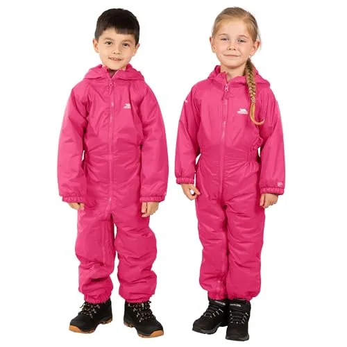 Trespass Unisex Kinder DRIPDROP Wasserdichter Regenanzug - Kinder-Regenbekleidung mit Kapuze, atmungsaktiv und windresistent, ideal für nasses Wetter und aktive Kinder.